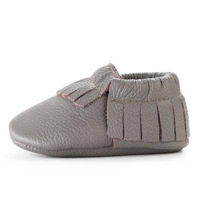 Baby Moccasins - Genuine Leather Baby Shoes (Slate) Neutral