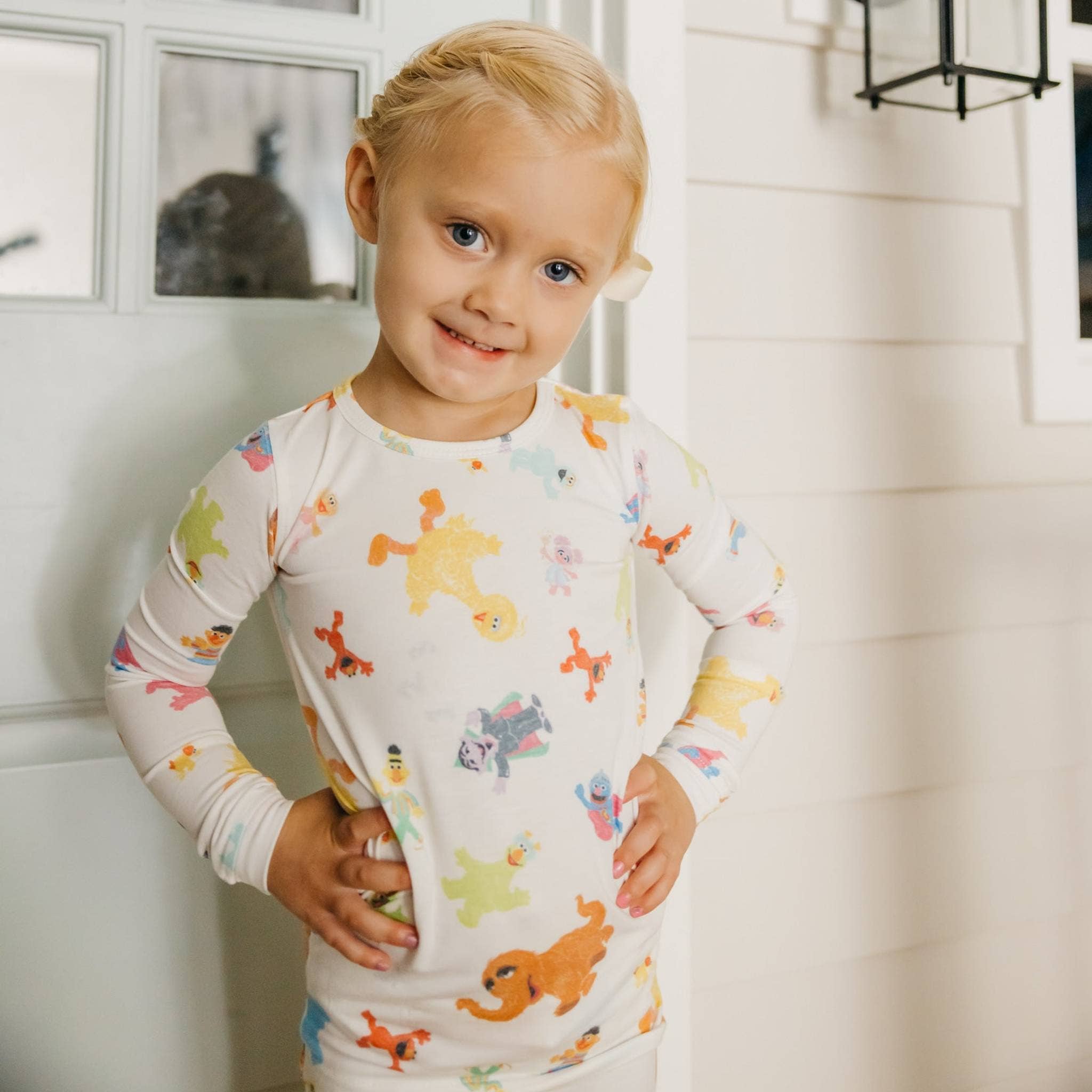 2pc Long Sleeve Pajama Set - Sesame Friends: 2T