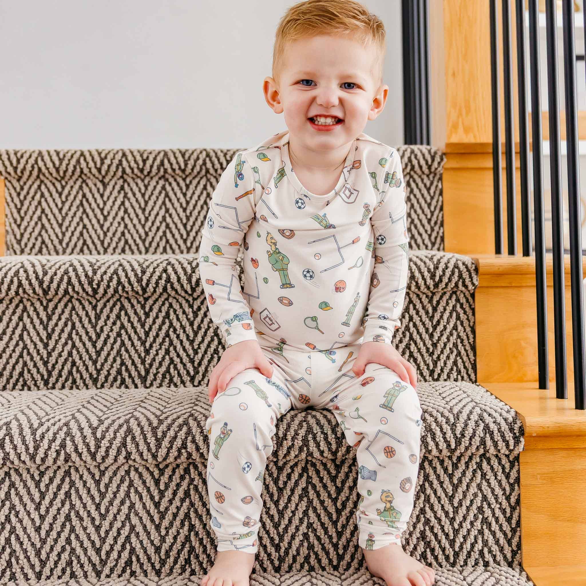 2pc Long Sleeve Pajama Set - Sesame Street Varsity Friends: 2T