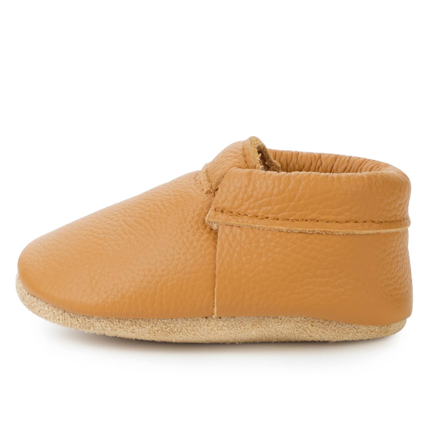 Fringeless Baby Moccasins - Leather Baby Shoes (Gingersnap): US 4 (6-12 Months, 4.5" Sole)