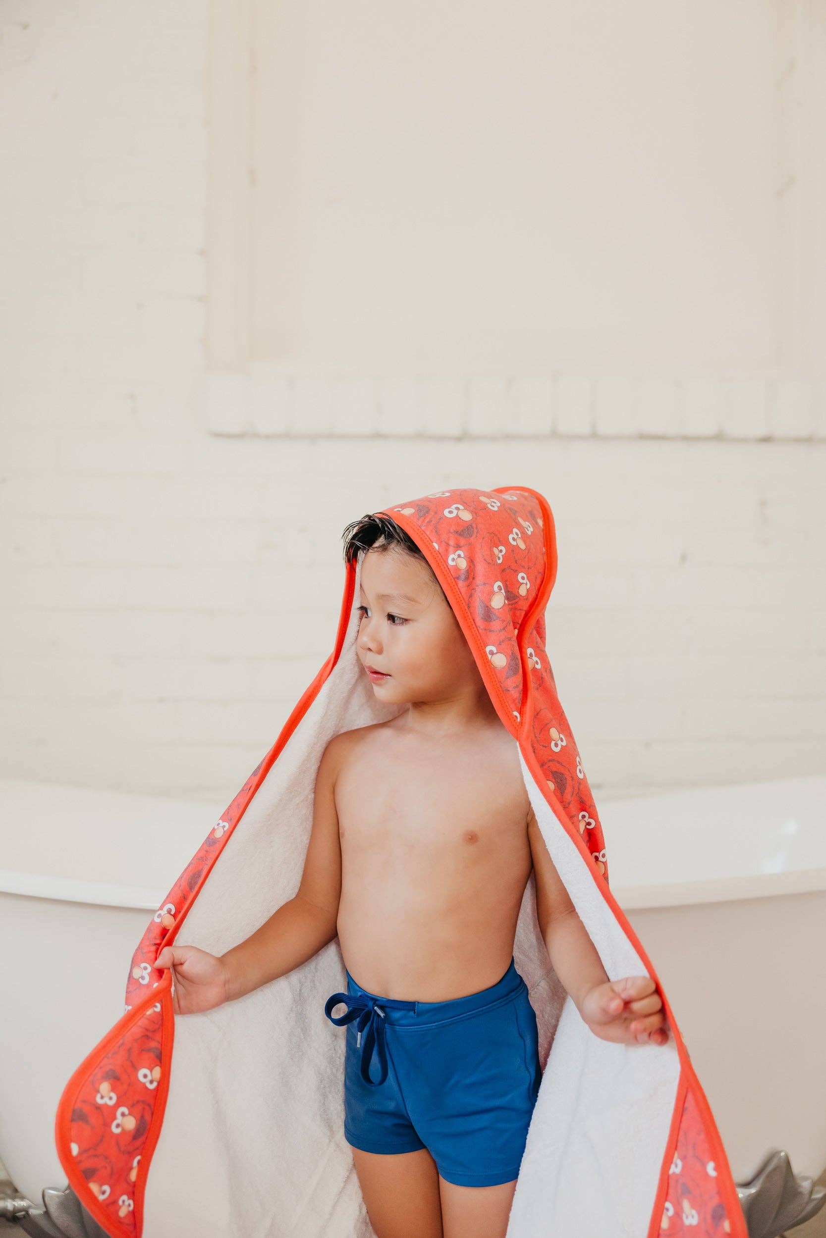 Premium Baby Knit Hooded Towel - Elmo