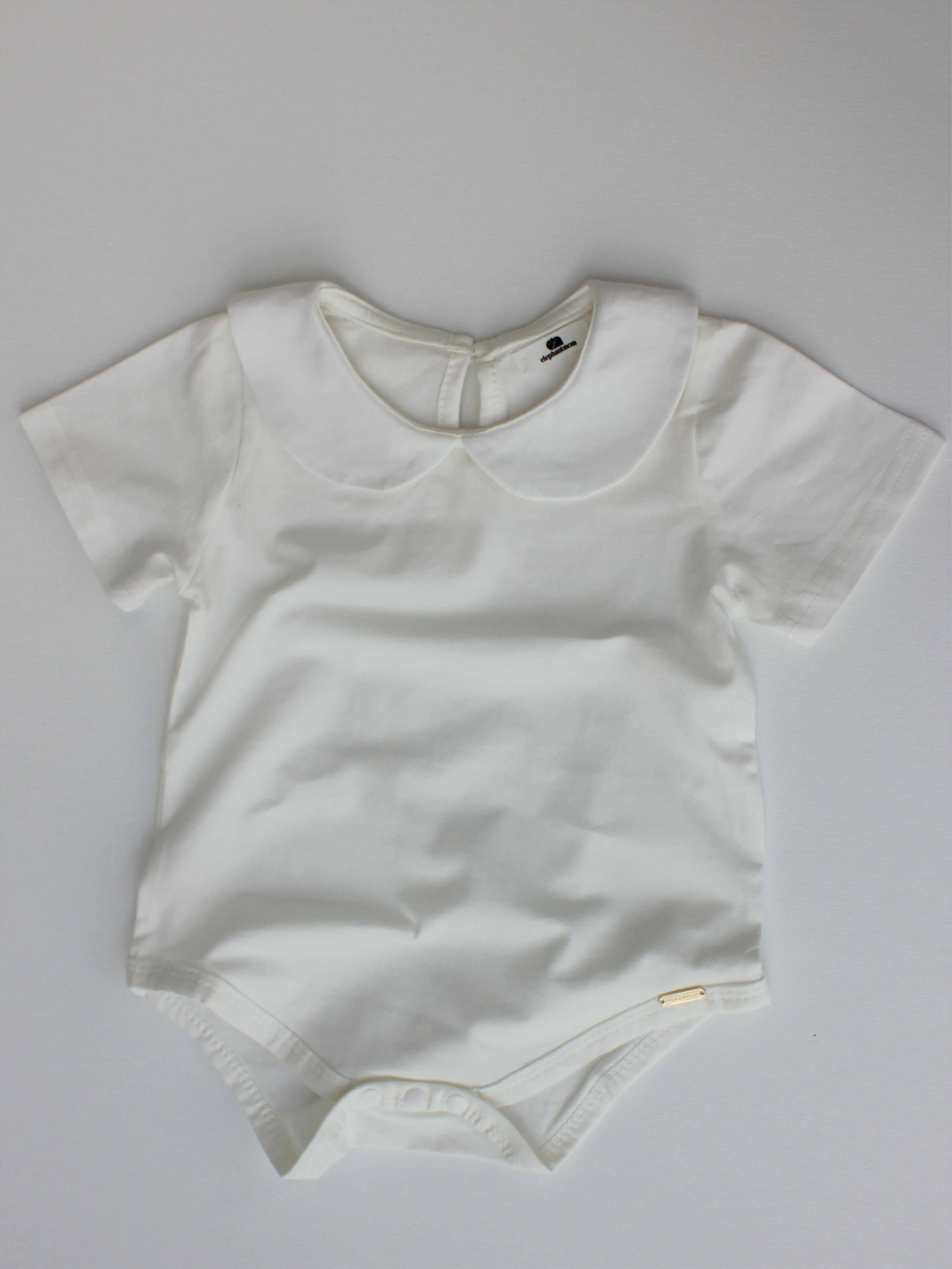Basic Bodysuit Onesie White Cotton: 3-6M