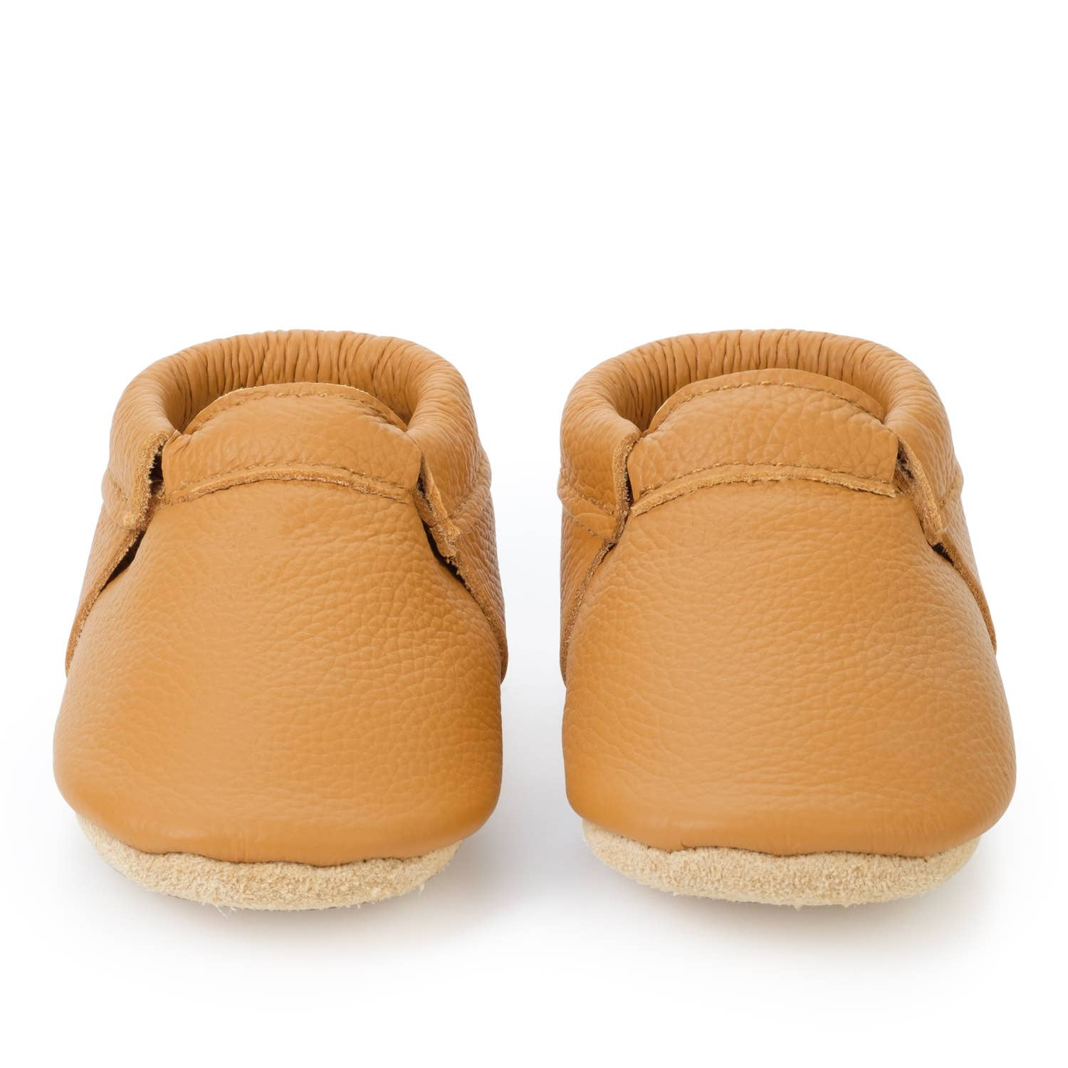 Fringeless Baby Moccasins - Leather Baby Shoes (Gingersnap): US 4 (6-12 Months, 4.5" Sole)