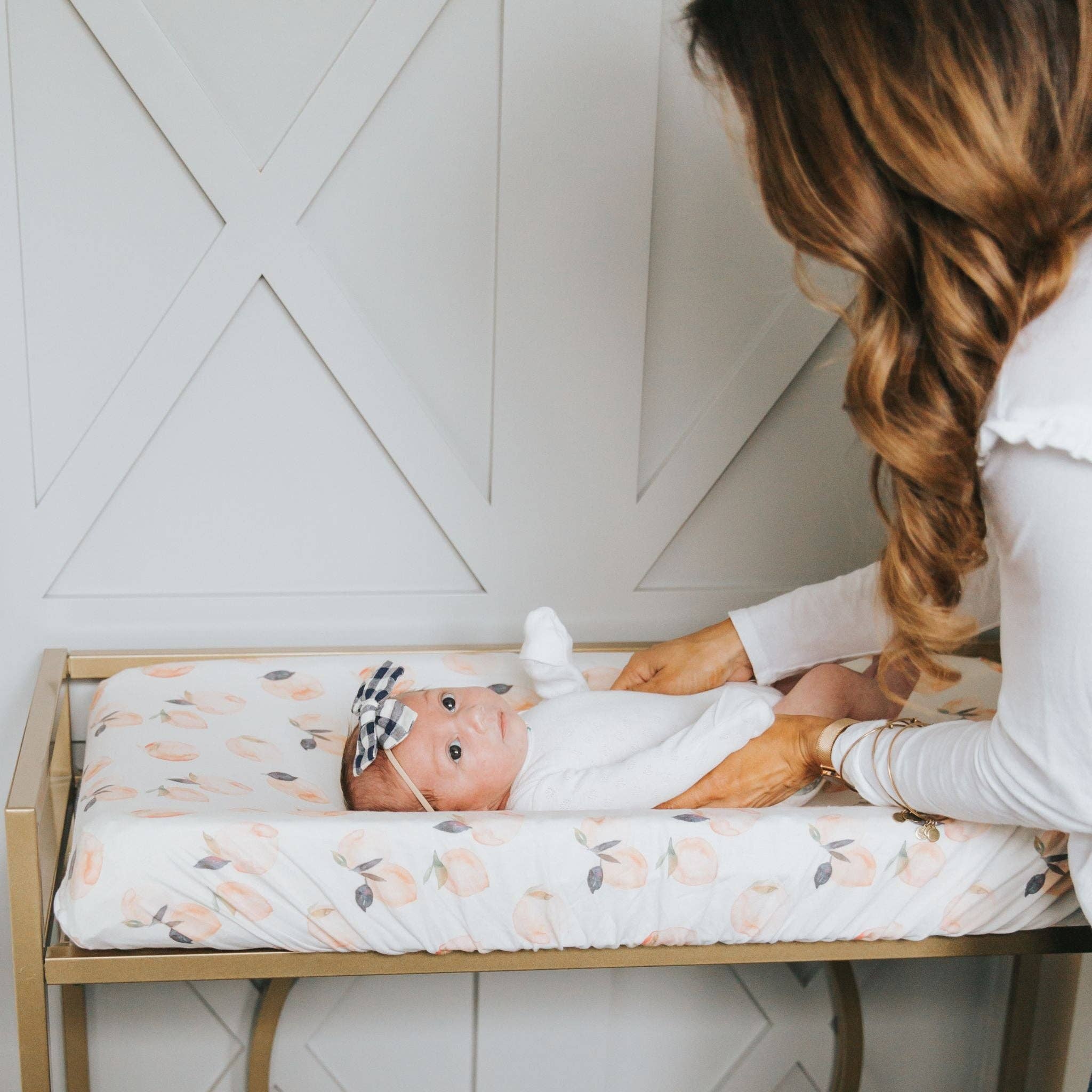 Premium Knit Diaper Changing Pad Cover - Caroline