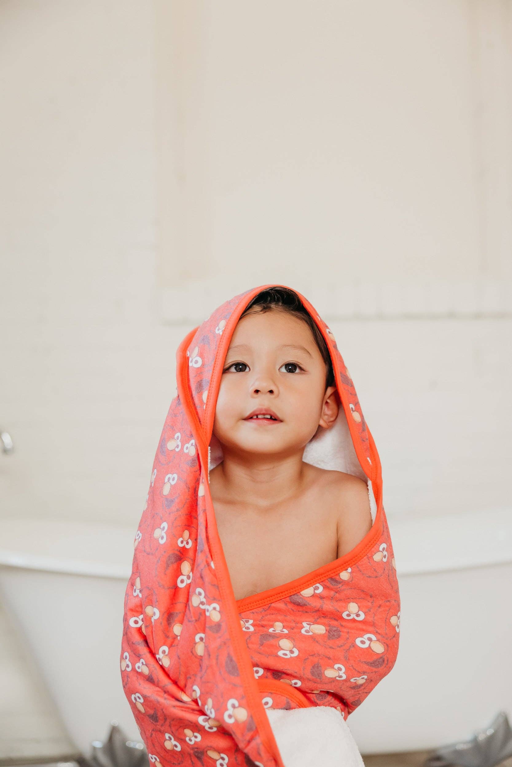 Premium Baby Knit Hooded Towel - Elmo