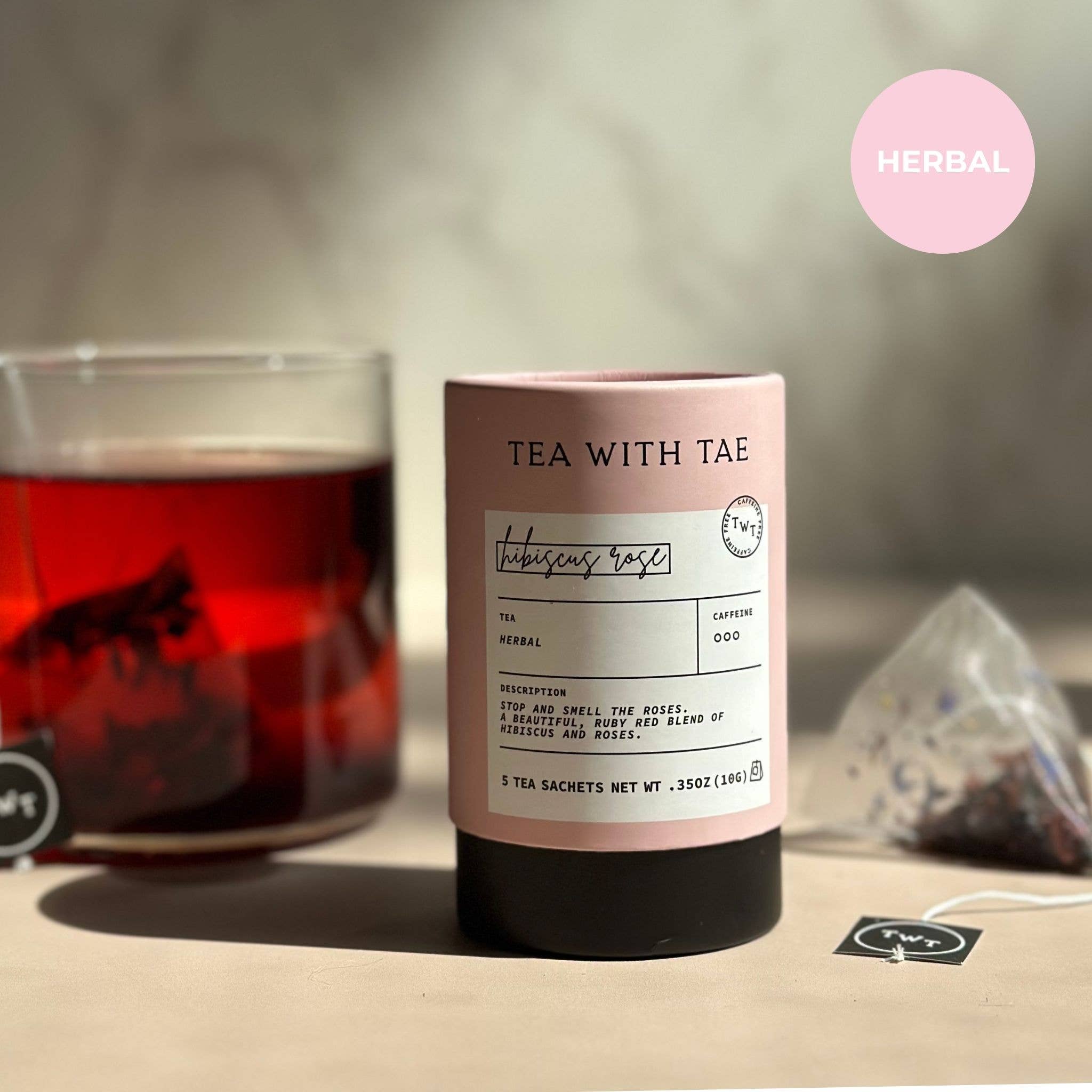 Hibiscus Rose Herbal Mini Tube Gift (5 tea bags)