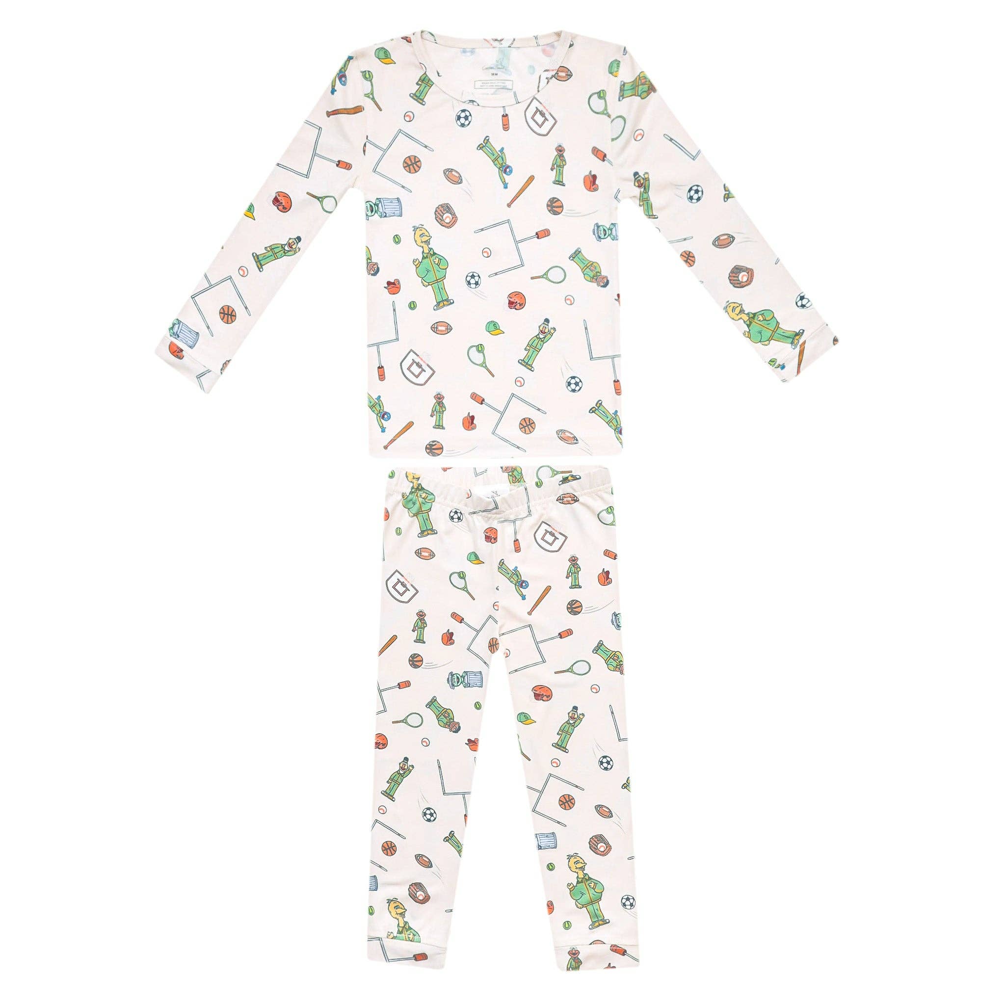 2pc Long Sleeve Pajama Set - Sesame Street Varsity Friends: 2T