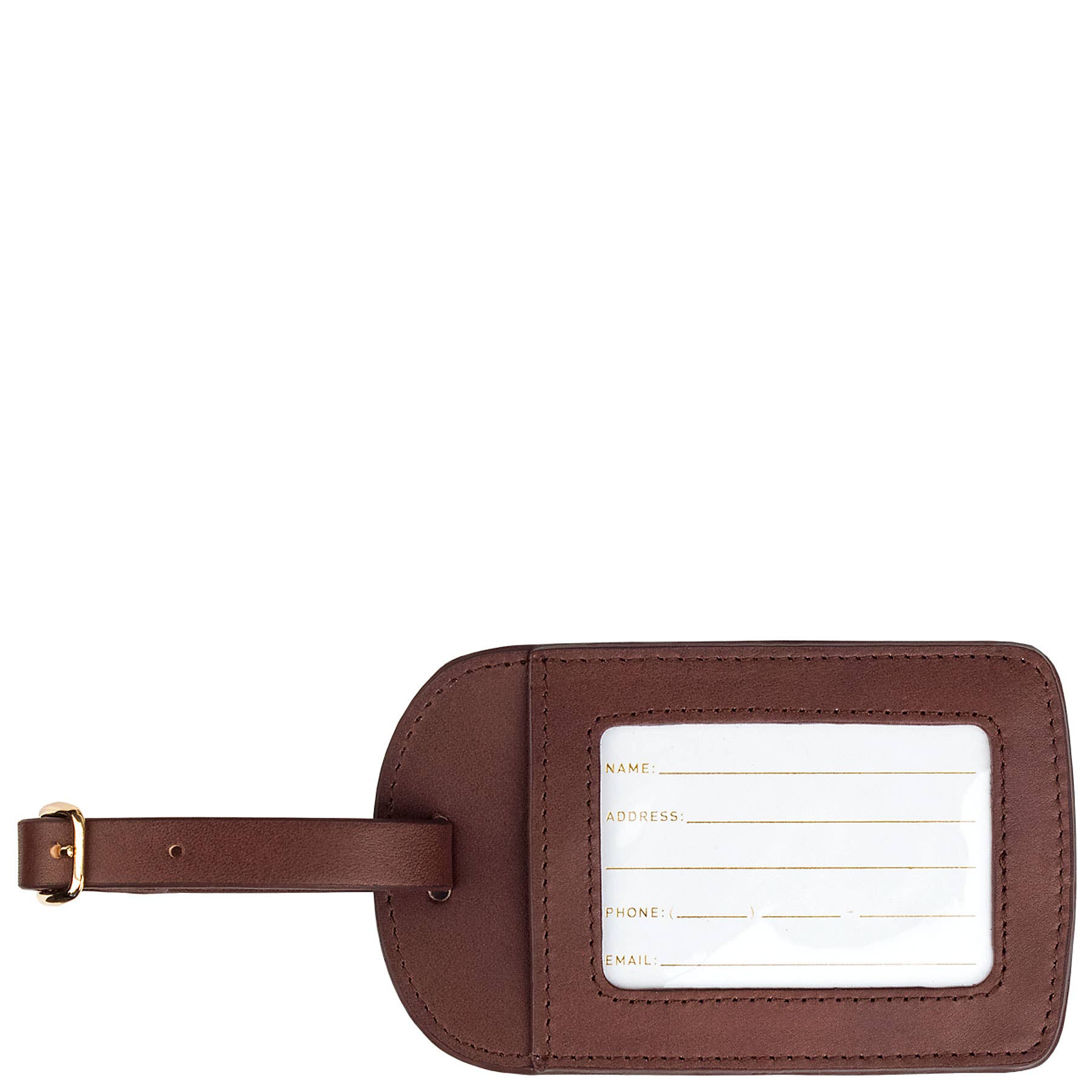"Amelia" Leather Luggage Tag (Personalizable): Onyx