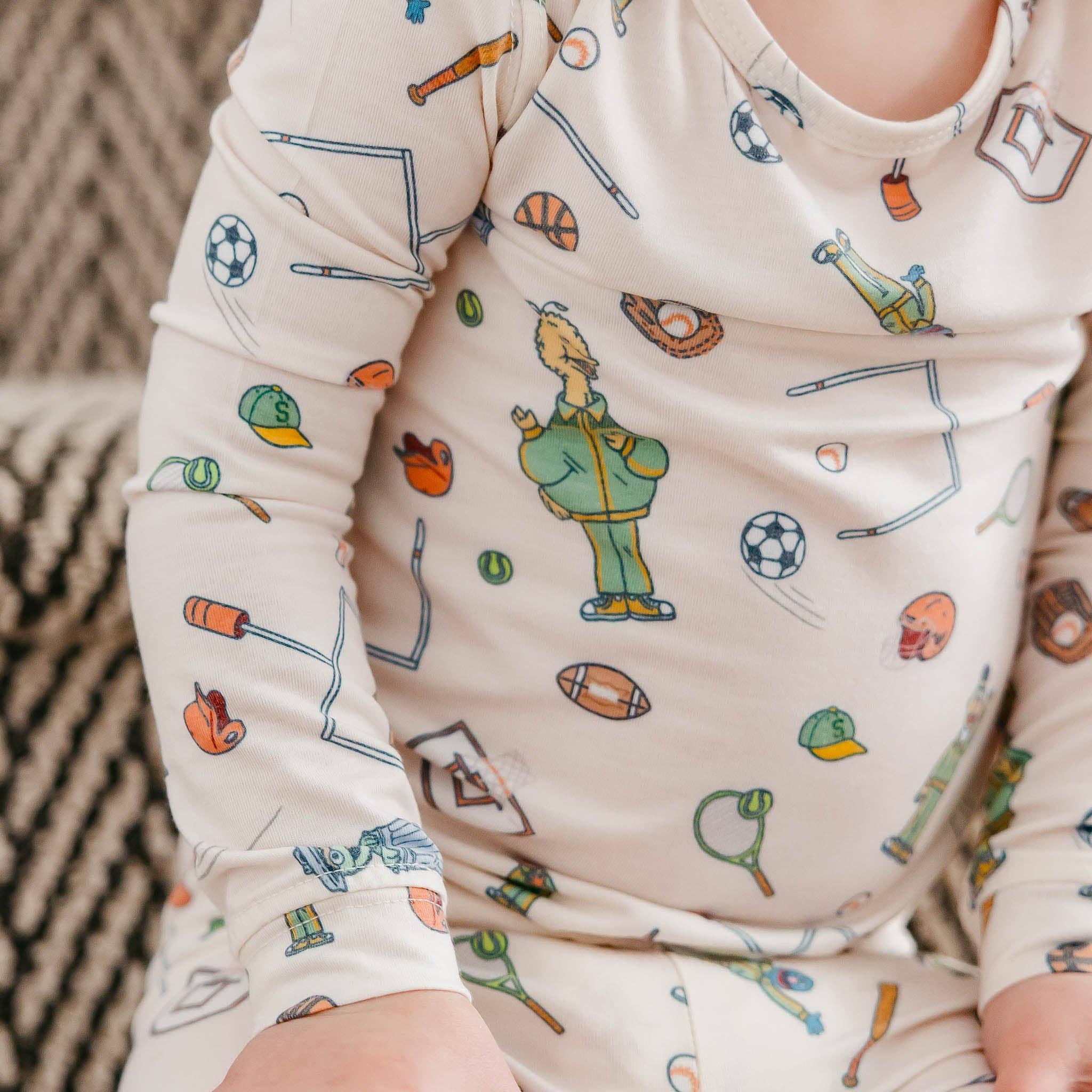 2pc Long Sleeve Pajama Set - Sesame Street Varsity Friends: 2T