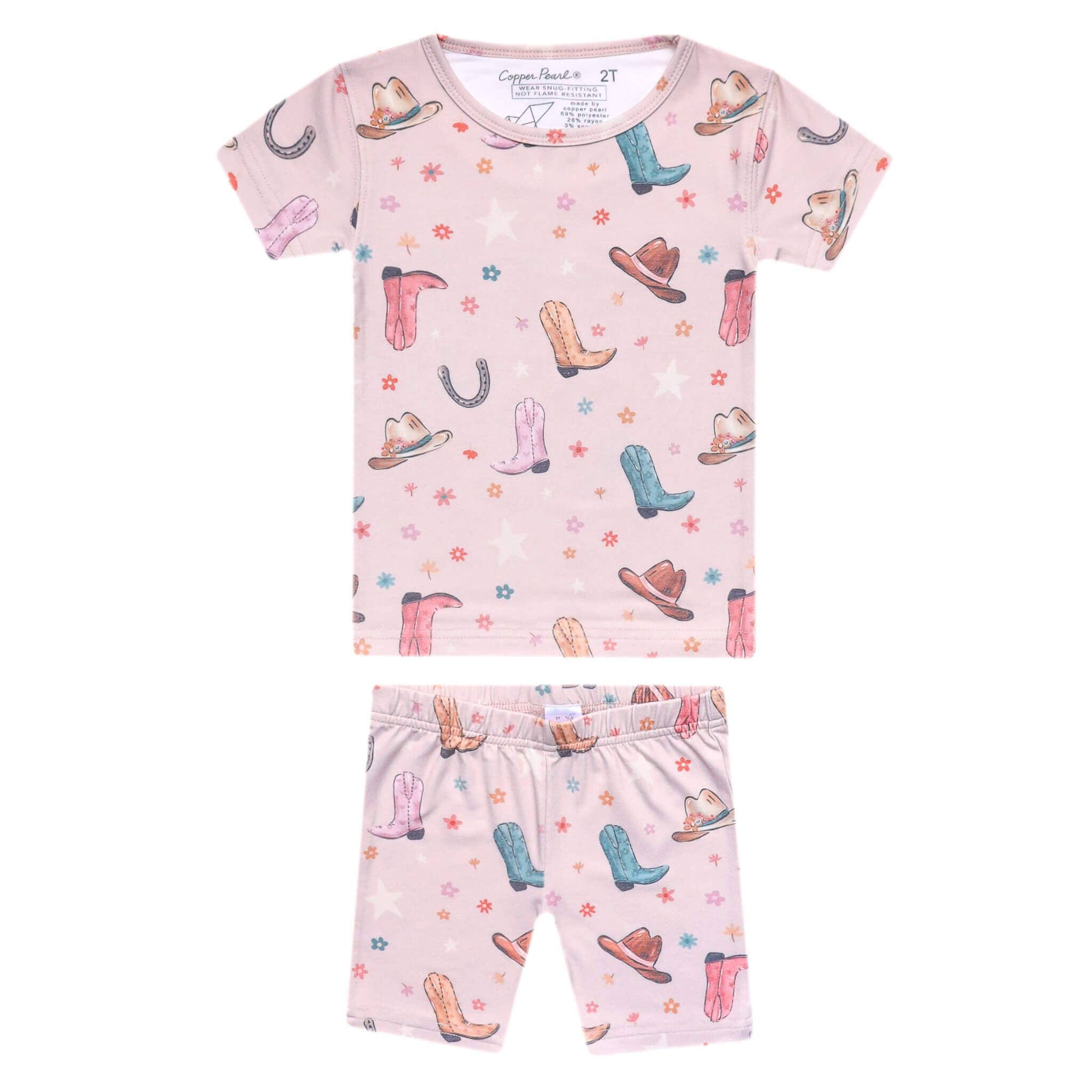 2pc Short Sleeve Pajama Set - Cheyenne: 2T