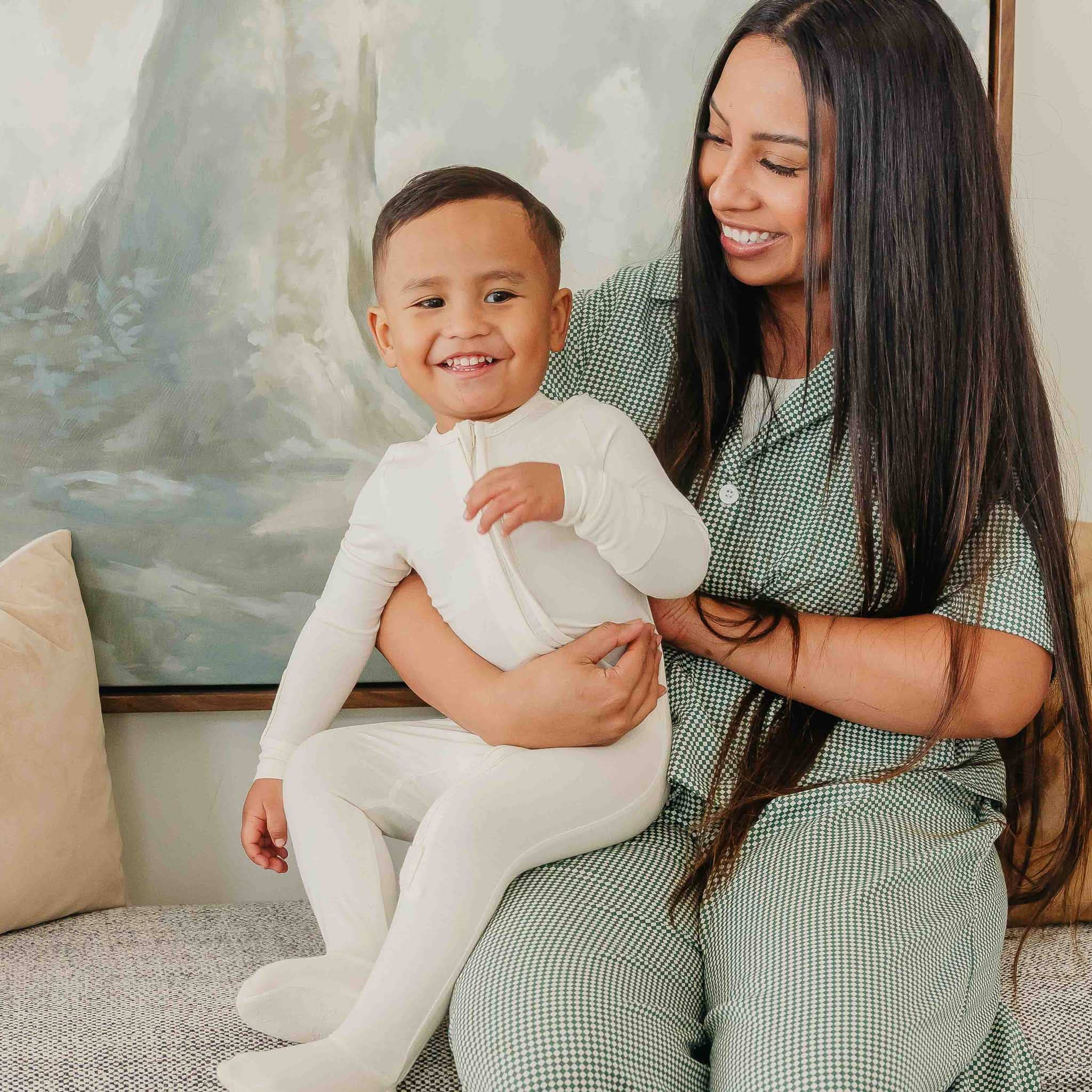 Zip-Up Footie Pajama - Cru: 3-6 Months