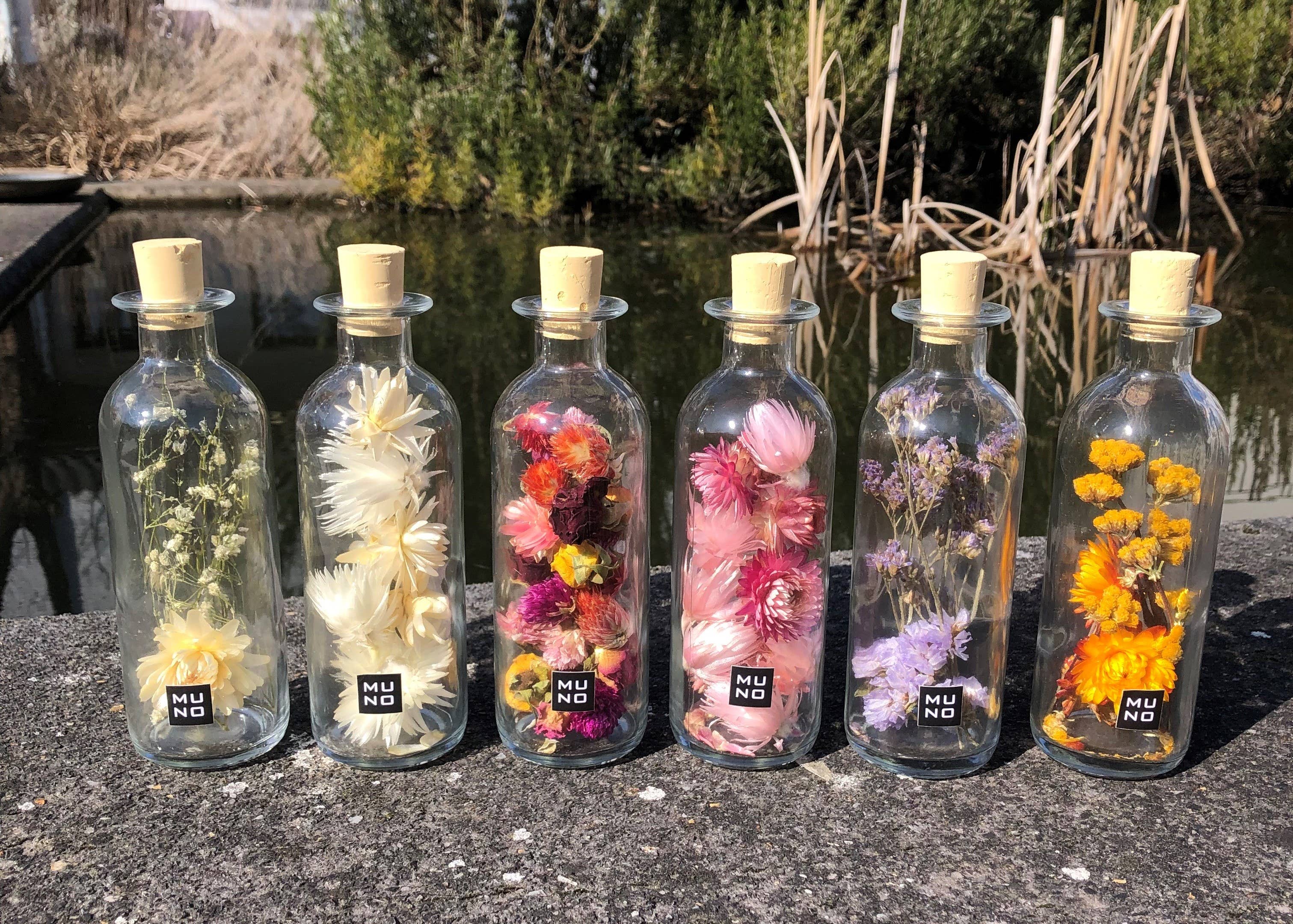 Little bottle with dried flowers