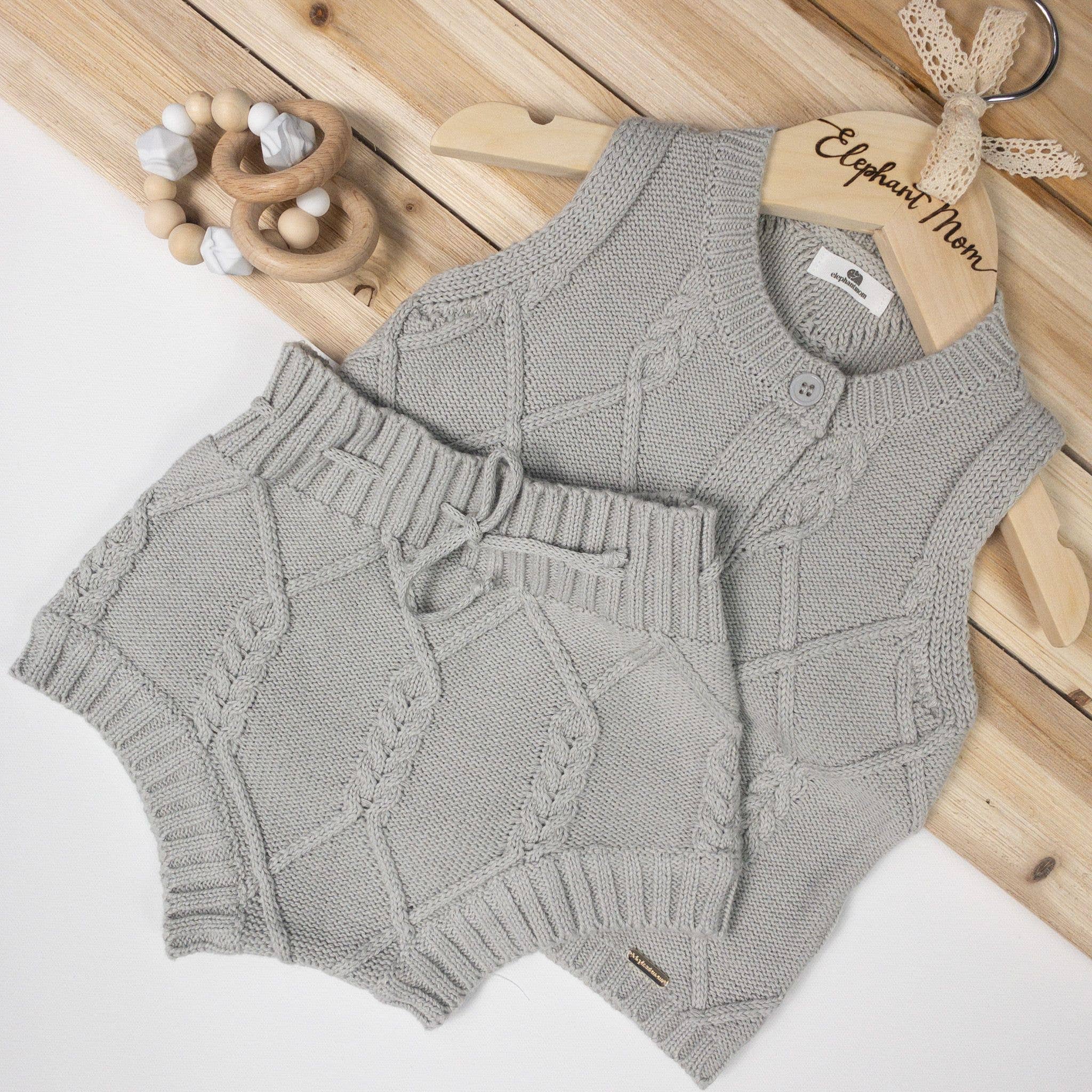 Chloe Vest and Bloomer Unisex Total outfit: 0-6 M / Light Grey